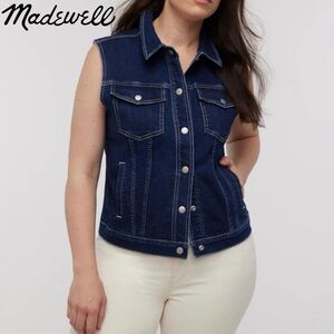 Madewell Denim Fitted Vest in Rocco Wash - Size: XS